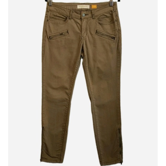 Pilcro and the Letterpress Pants - Pilcro and the Letterpress Zip‎ Pocket Moto Pants 29 Olive Green Stretch Utility